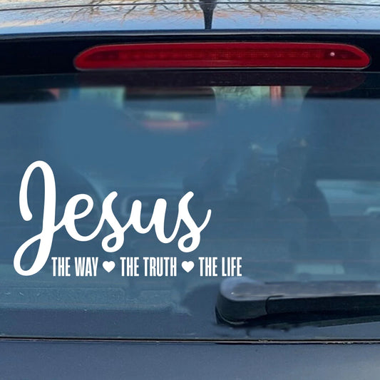 "Jesus The Way Truth Life" Vinyl Decal Car Sticker