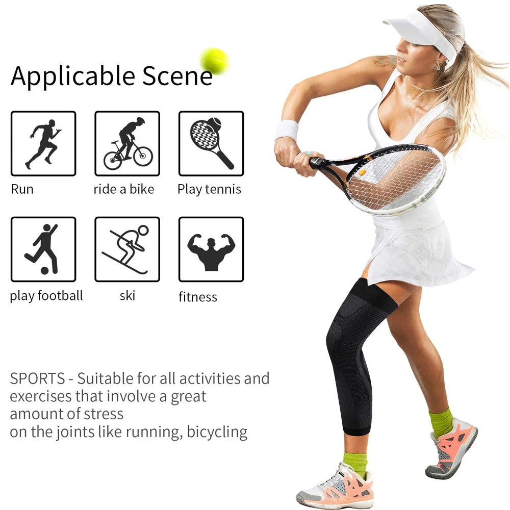 Long Leg Compression Sleeves + Knee Support