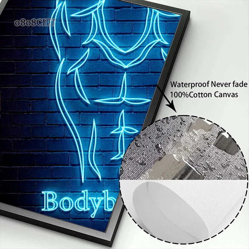Neon Fitness Wall Posters
