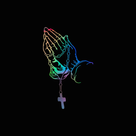 Praying Hands Gesture Vinyl Decal Car Sticker