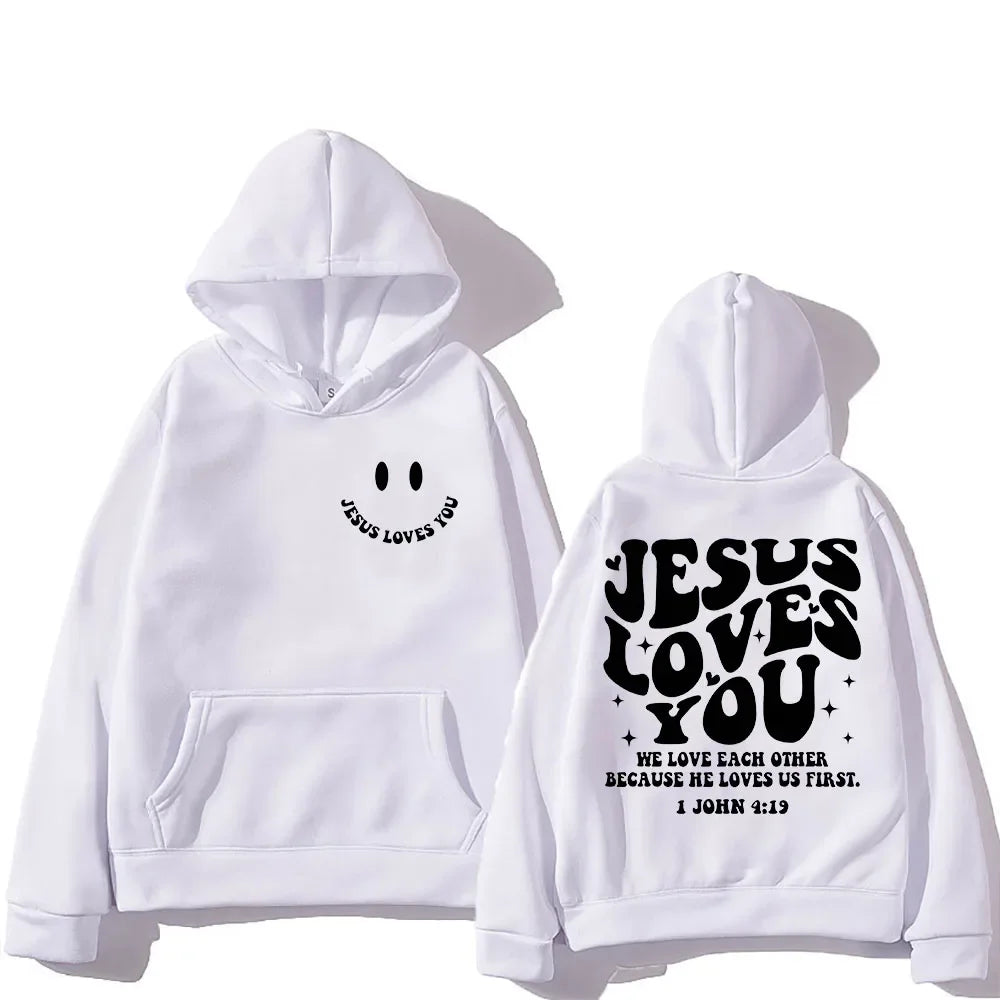 'Jesus Loves You' Print Pullover Hoodie #2 (Christian Apparel)
