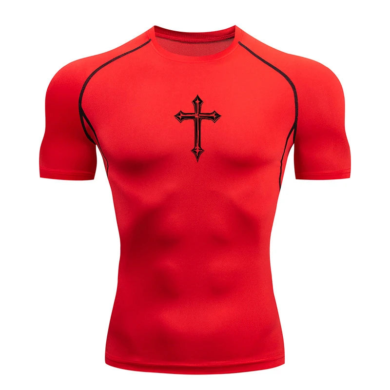 Cross-Print Compression Tee