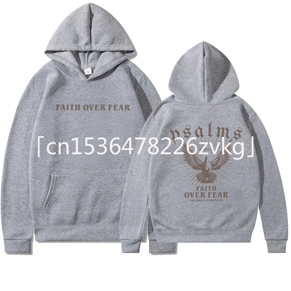 'Faith Over Fear' Pullover Hoodie w/Dove Print