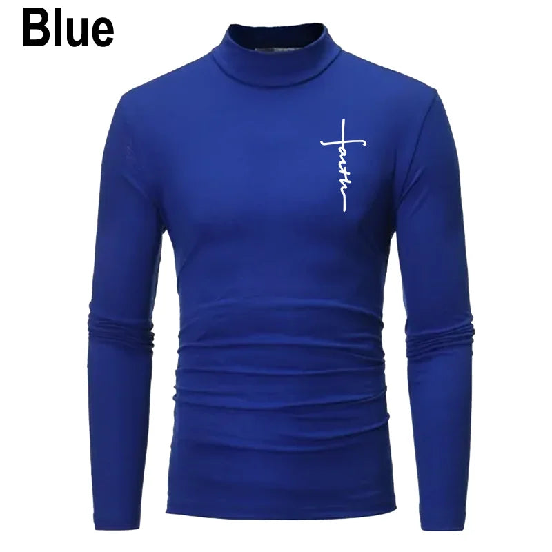 Long-Sleeved Compression High-Neck 'FAITH' Tee
