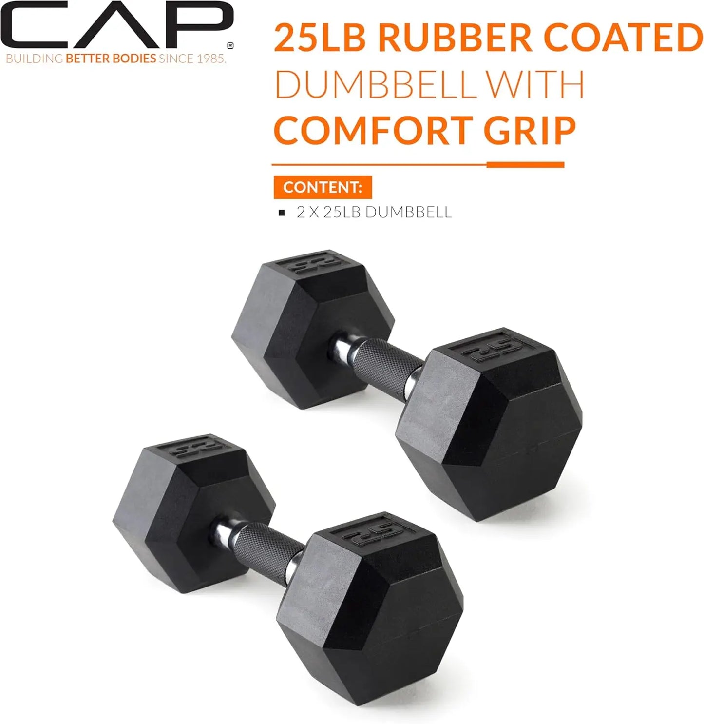 Coated Dumbbell Weight | Comfort Grip 25-Lbs Pair
