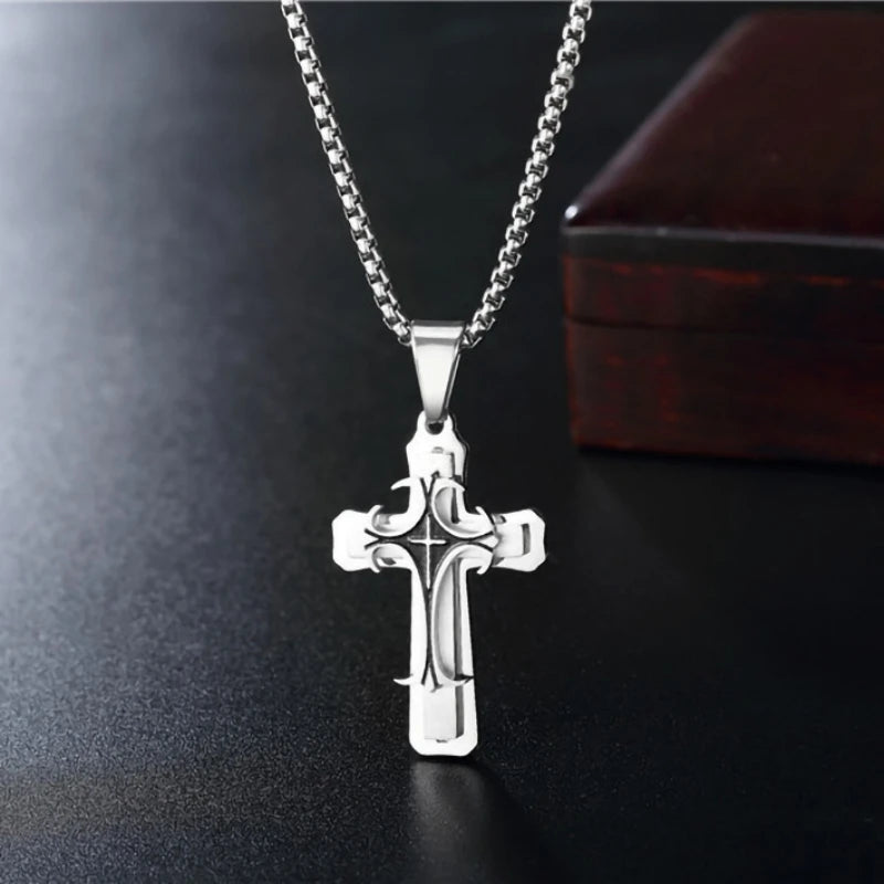 Multilayer Fashion Cross Pendant Necklace