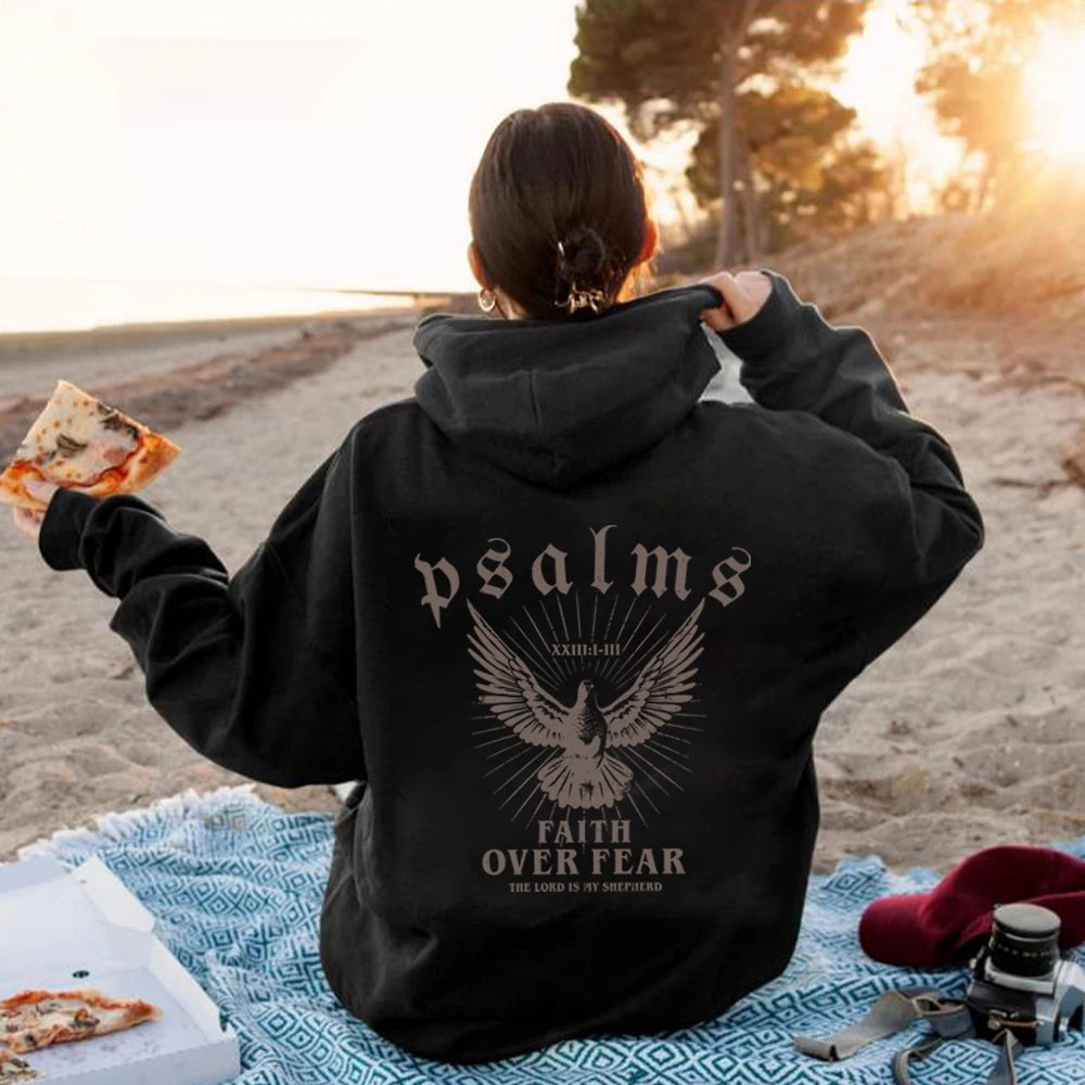 'Faith Over Fear' Pullover Hoodie w/Dove Print