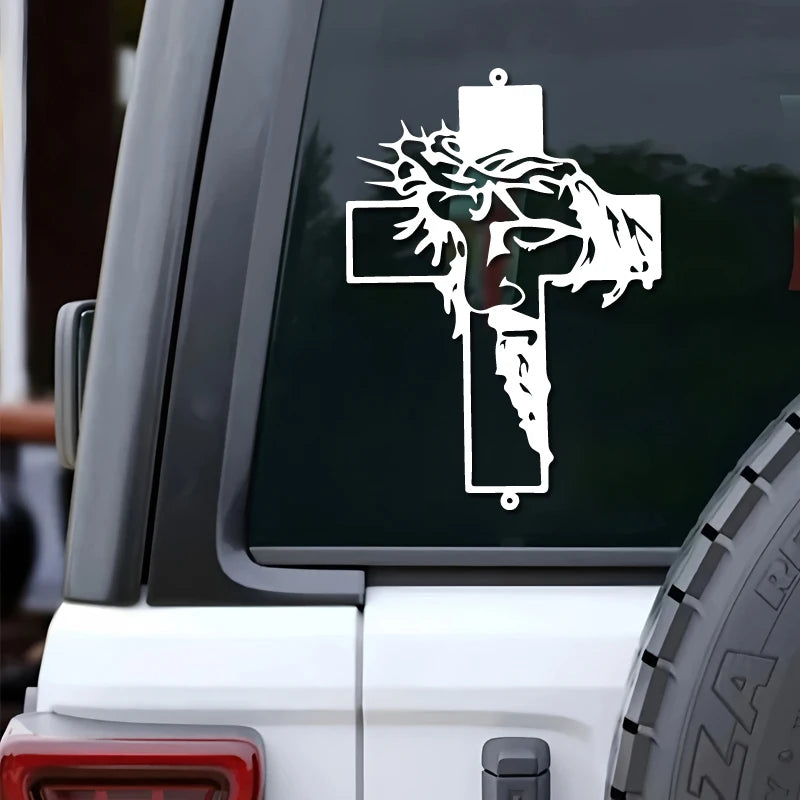 Jesus Cross Vinyl Decal Car Sticker