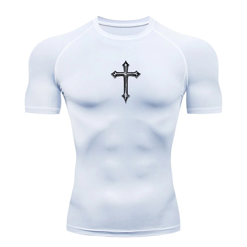 Cross-Print Compression Tee