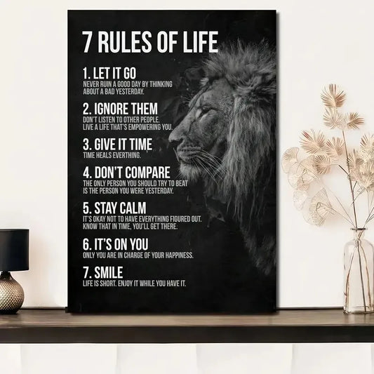 7 Rules of Life Quotes Wall Poster