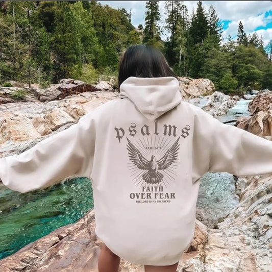 'Faith Over Fear' Pullover Hoodie w/Dove Print