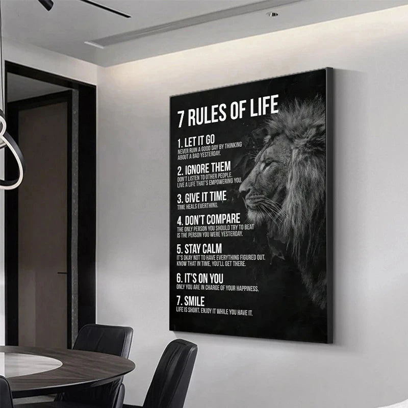 7 Rules of Life Quotes Wall Poster