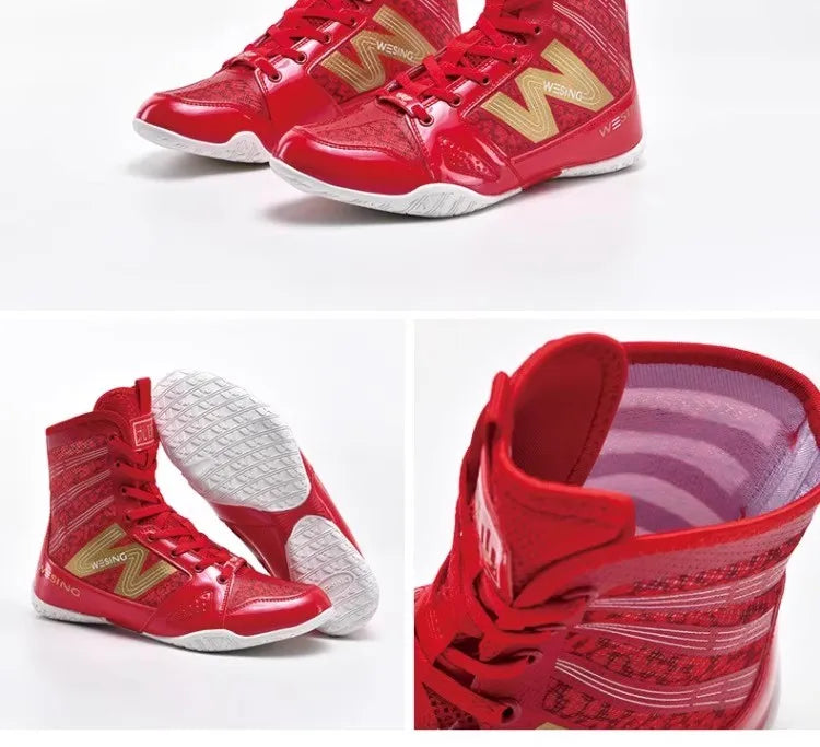 "Leopard Print" Professional Boxing/Wrestling Shoes