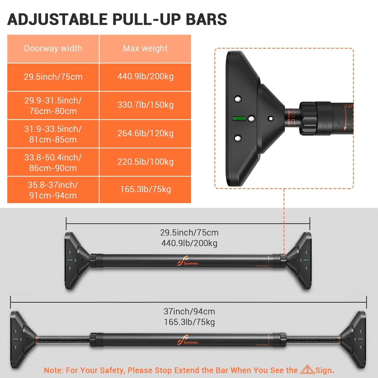 Adjustable Indoor Pull Up Bar