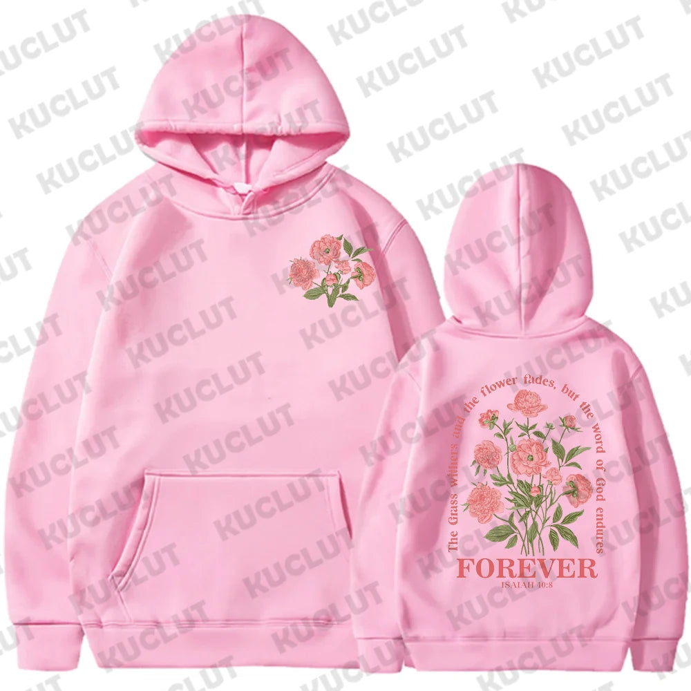 Floral Faith-Based Pullover Hoodie (Christian Apparel)