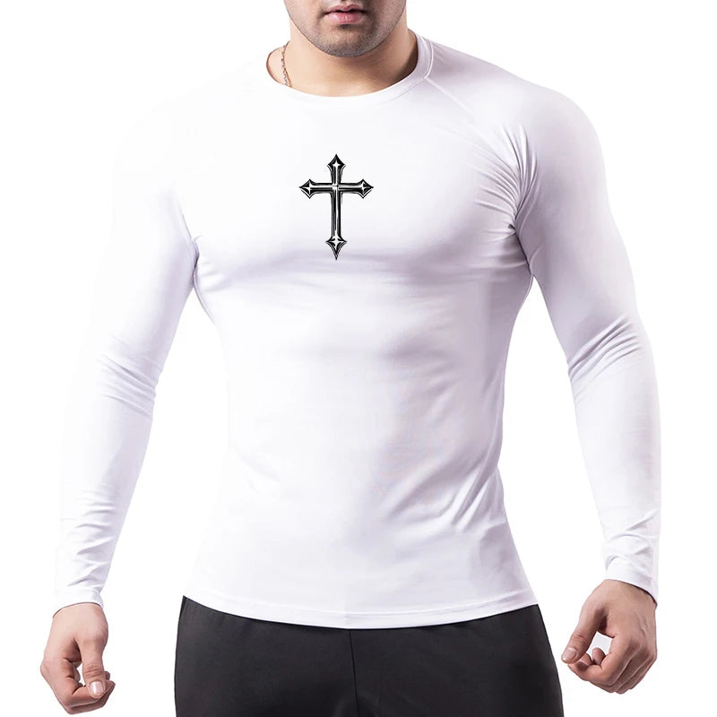 Cross-Print Compression Tee