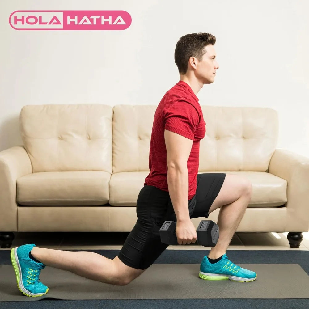 Hexagonal Dumbbell Free Hand Weight Set w/Rack
