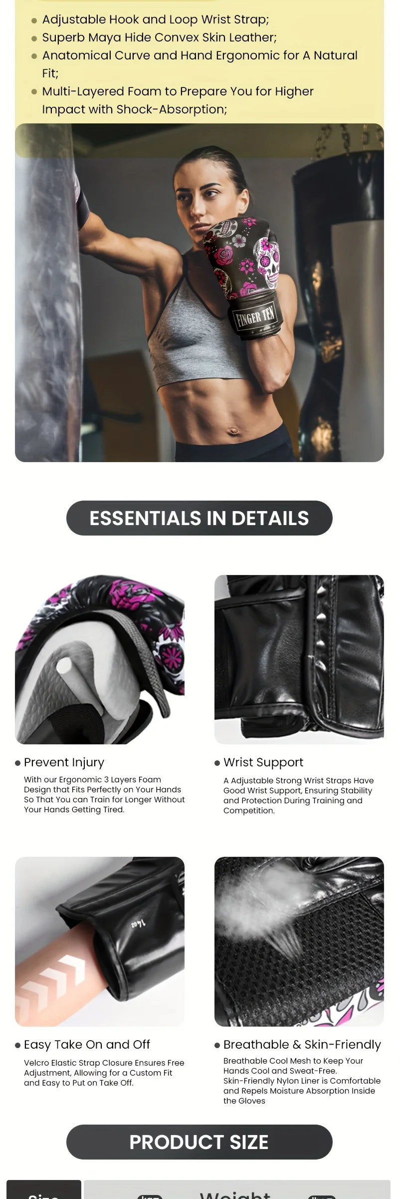 "Rosa de la Muerte" Professional Boxing Gloves
