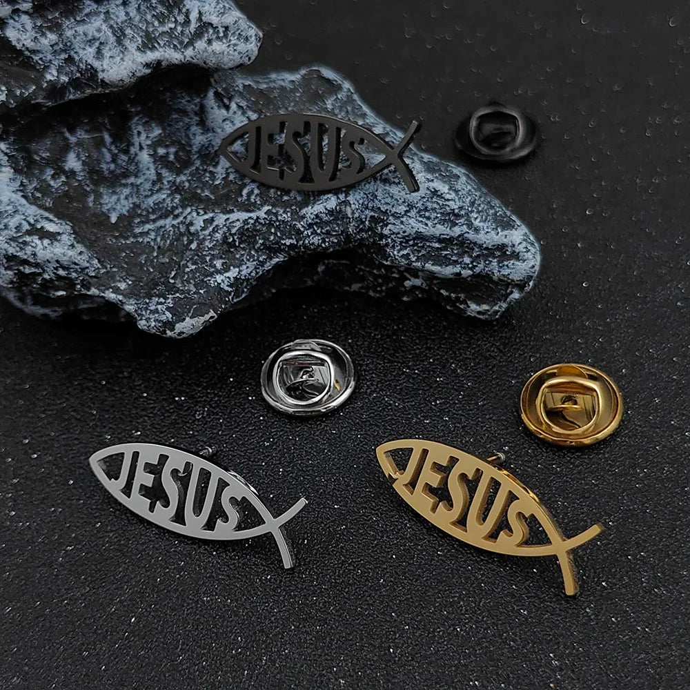 Stylish "Jesus Fish" Brooch