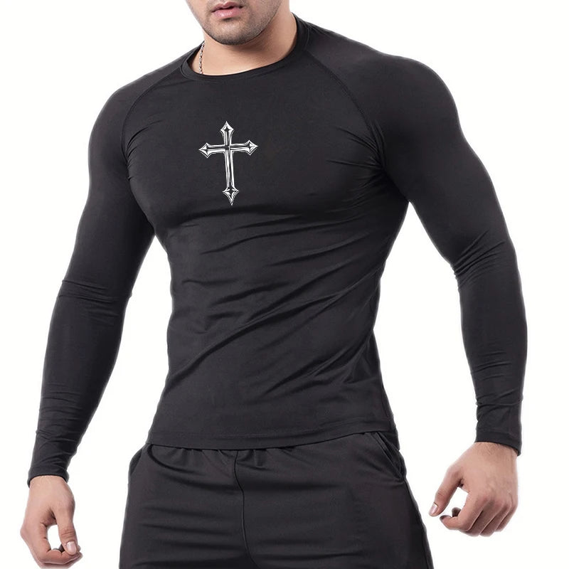 Cross-Print Compression Tee