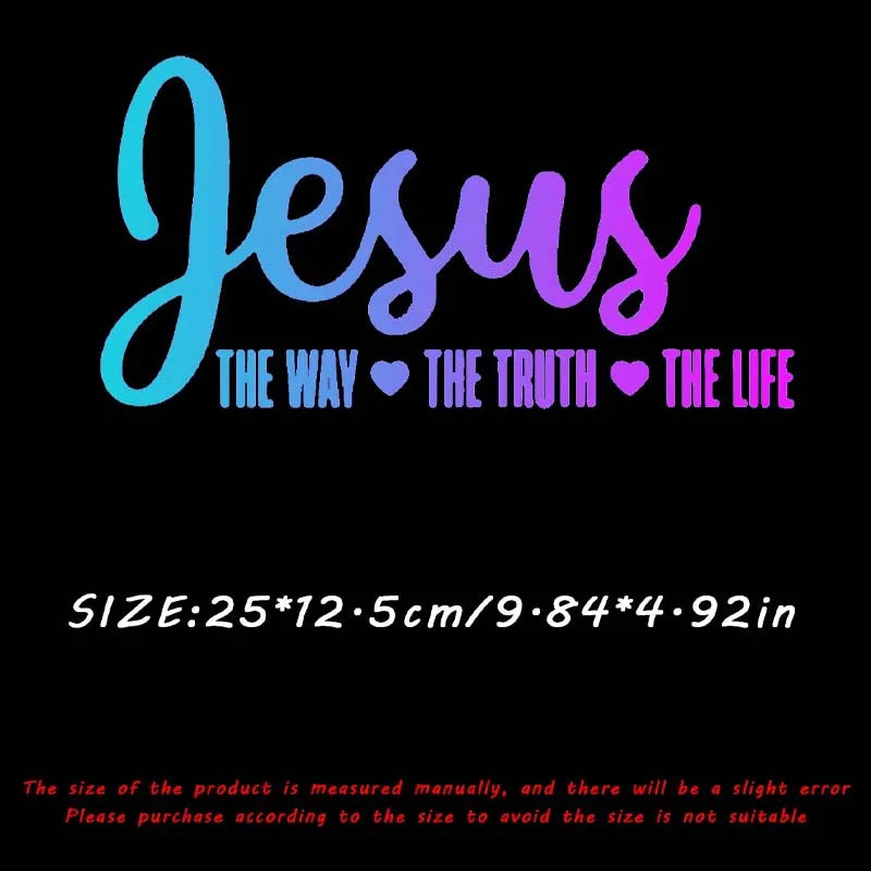 "Jesus The Way Truth Life" Vinyl Decal Car Sticker