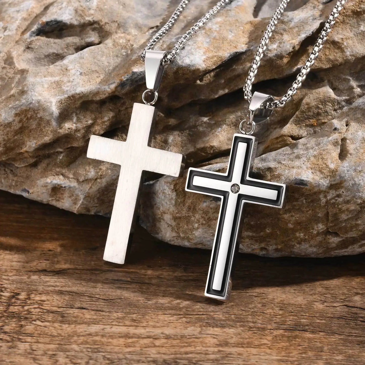 Unisex Stainless Steel Cross Necklaces