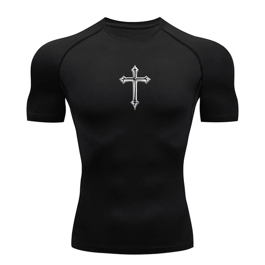 Cross-Print Compression Tee