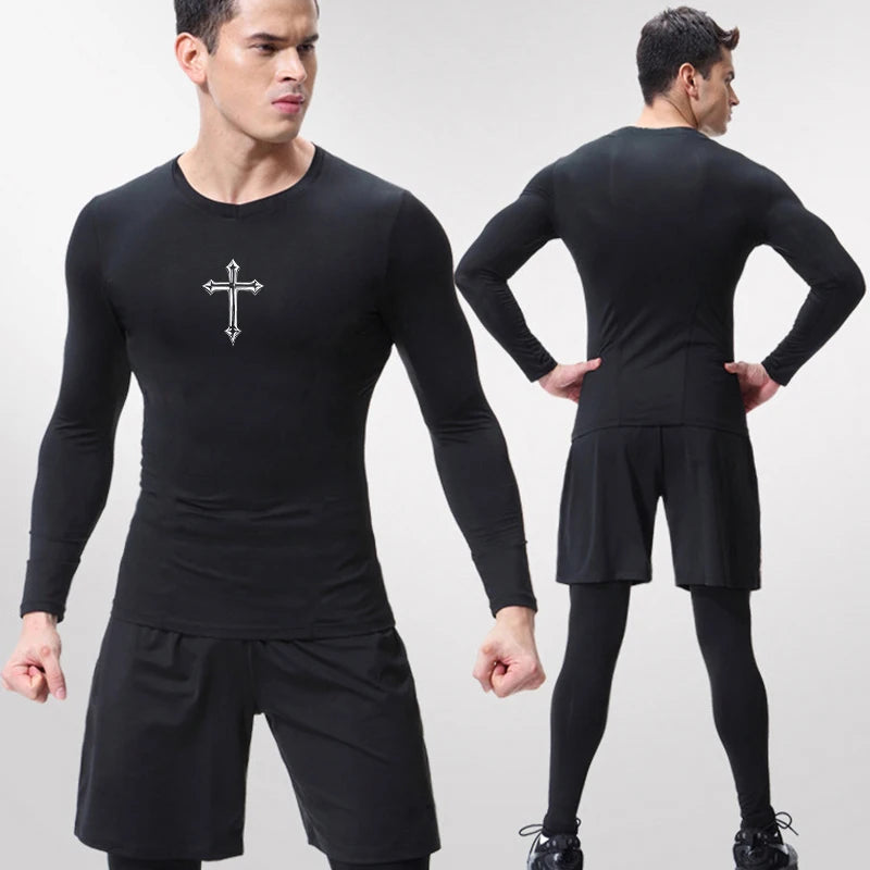 Cross-Print Compression Tee