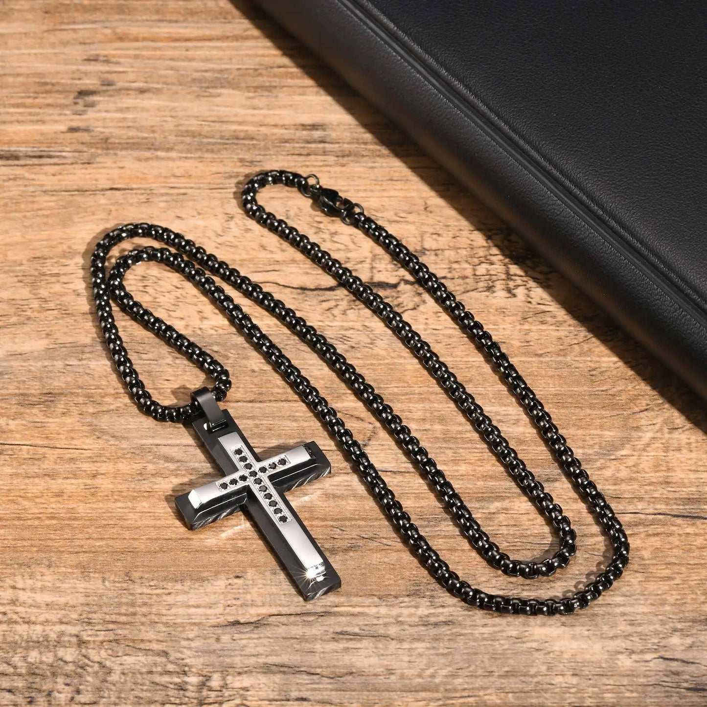 Double Layered Stainless Steel Pendant Necklace