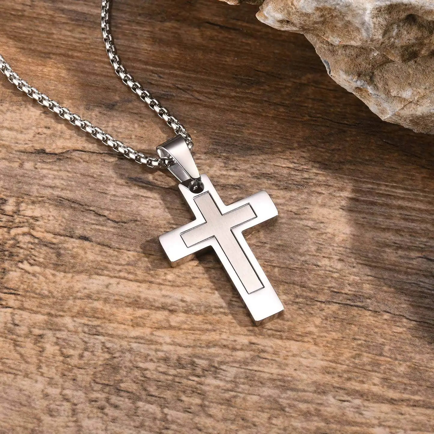 Stainless Steel Cross Pendant Necklace