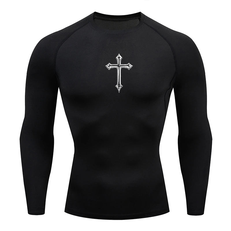 Cross-Print Compression Tee