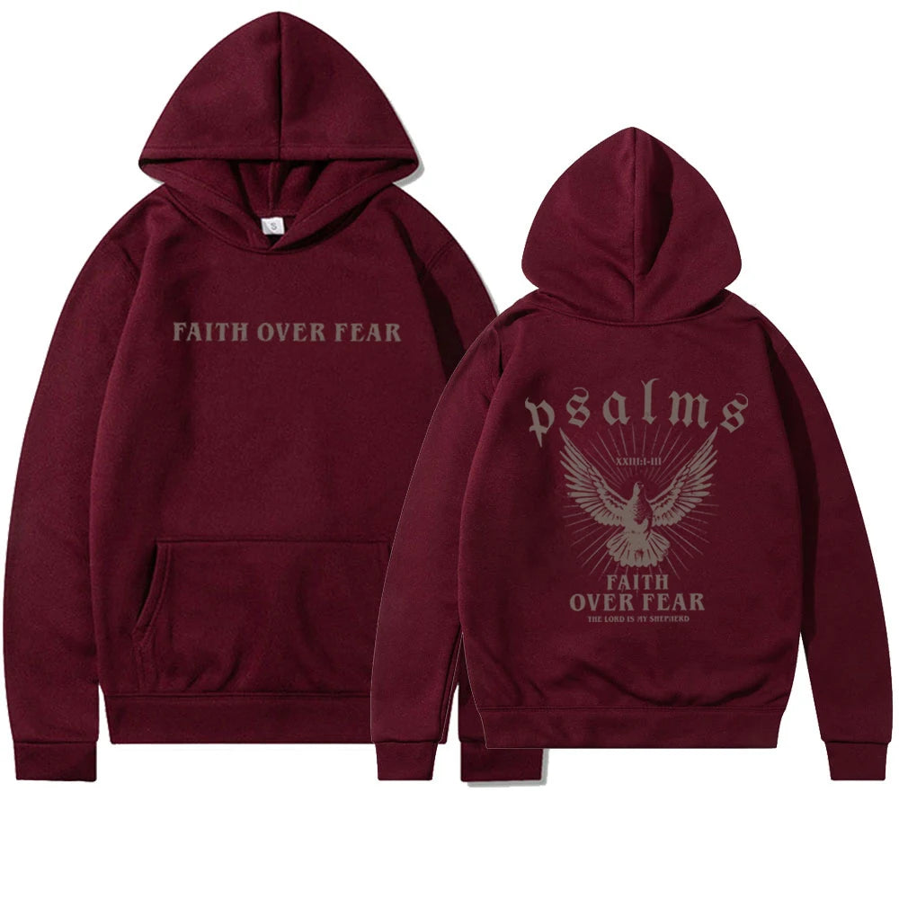 'Faith Over Fear' Pullover Hoodie w/Dove Print