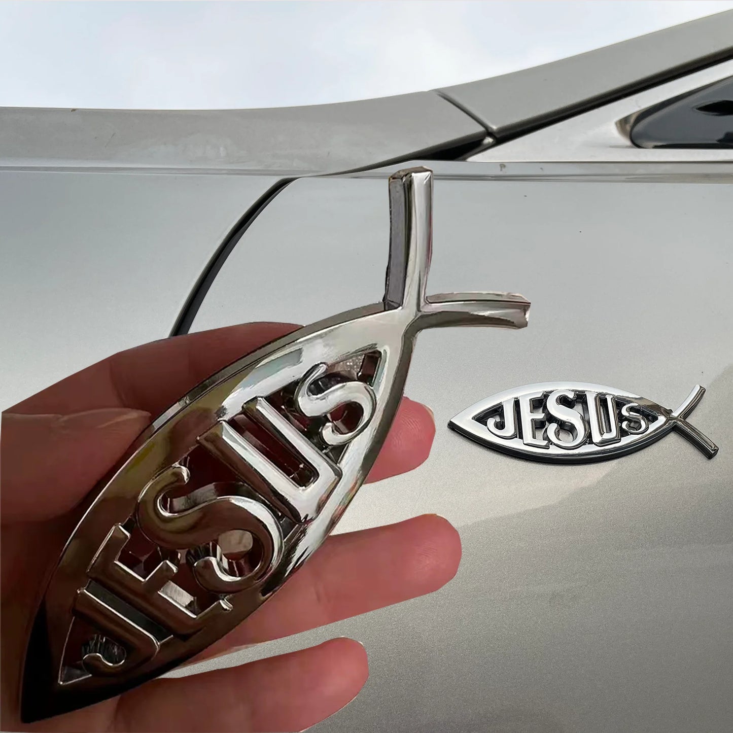 3D Metal "Jesus Fish" Emblem Decal