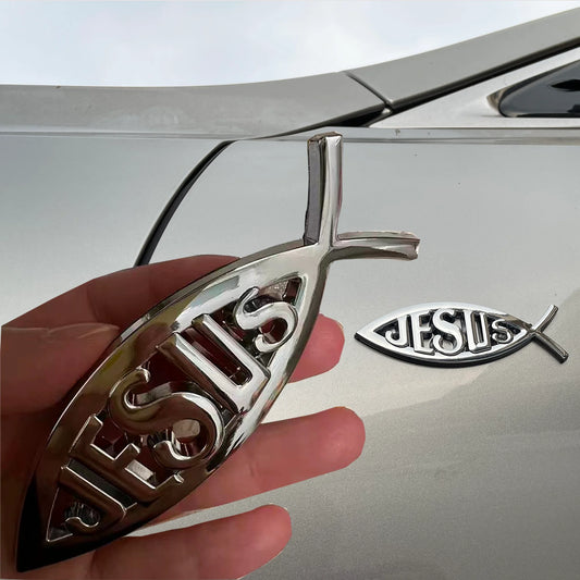 3D Metal "Jesus Fish" Emblem Decal