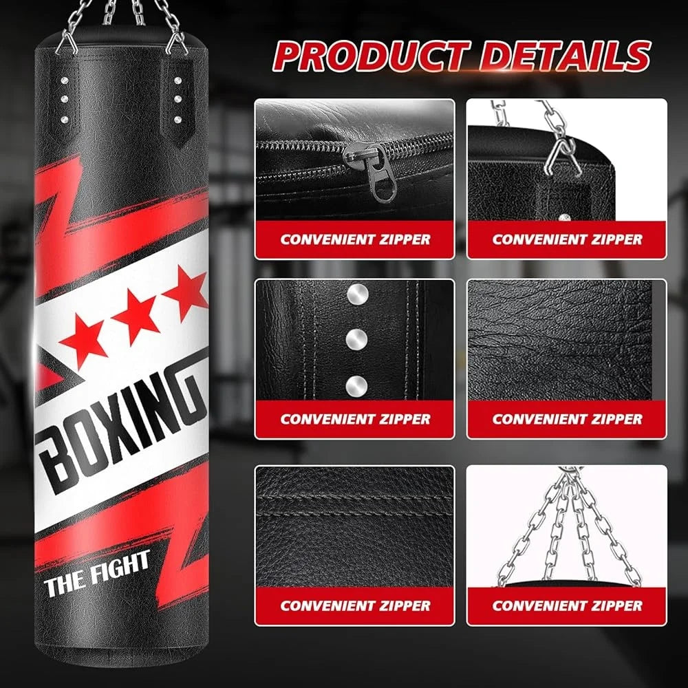 Heavy Punching Bag (w/12OZ Gloves & 11LB Sponge Filler)