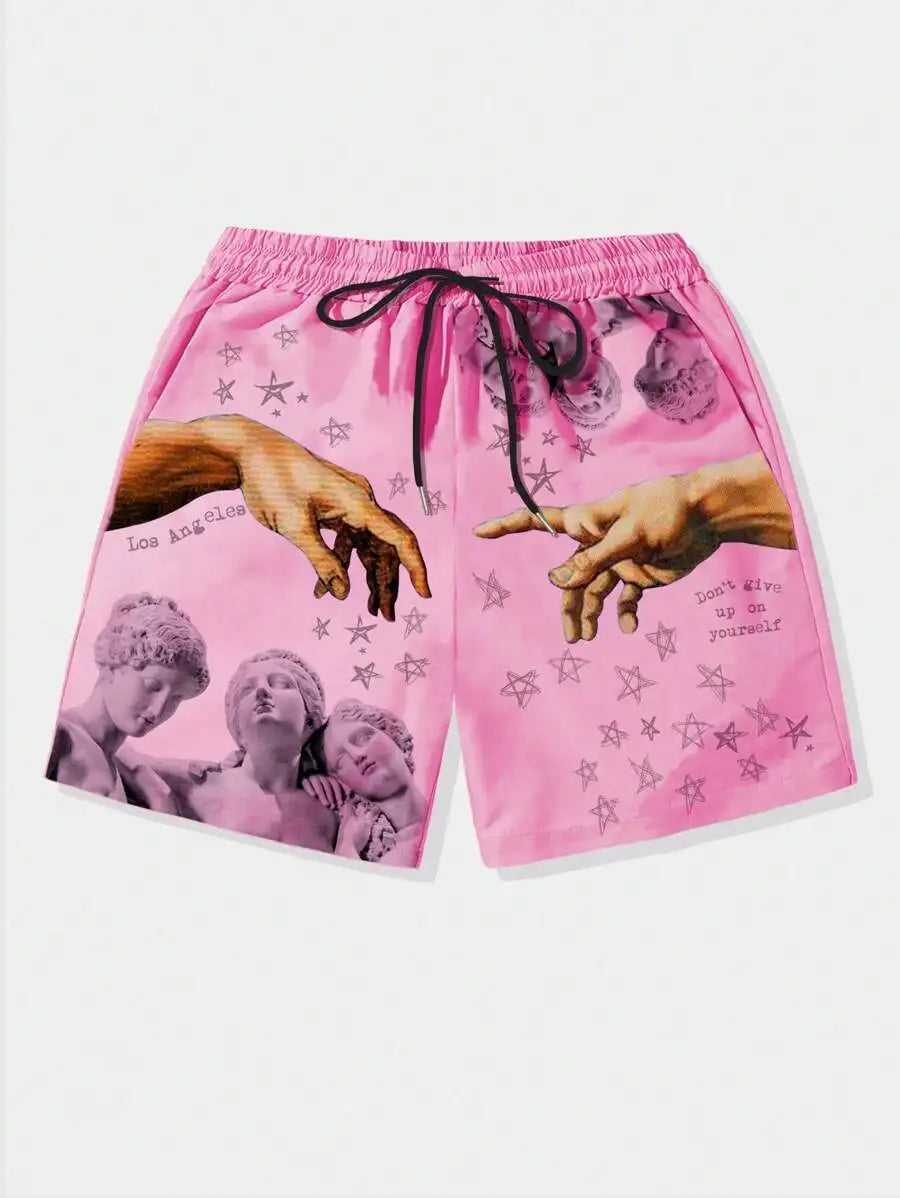 Sports Casual Sculpture Print Shorts