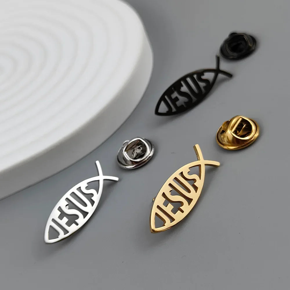 Stylish "Jesus Fish" Brooch
