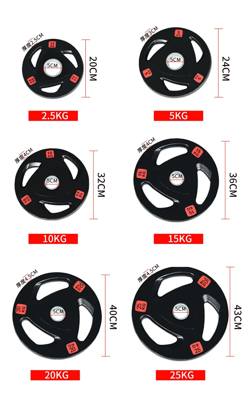 Rubber Coated Barbell Plates (2.5-25kg)