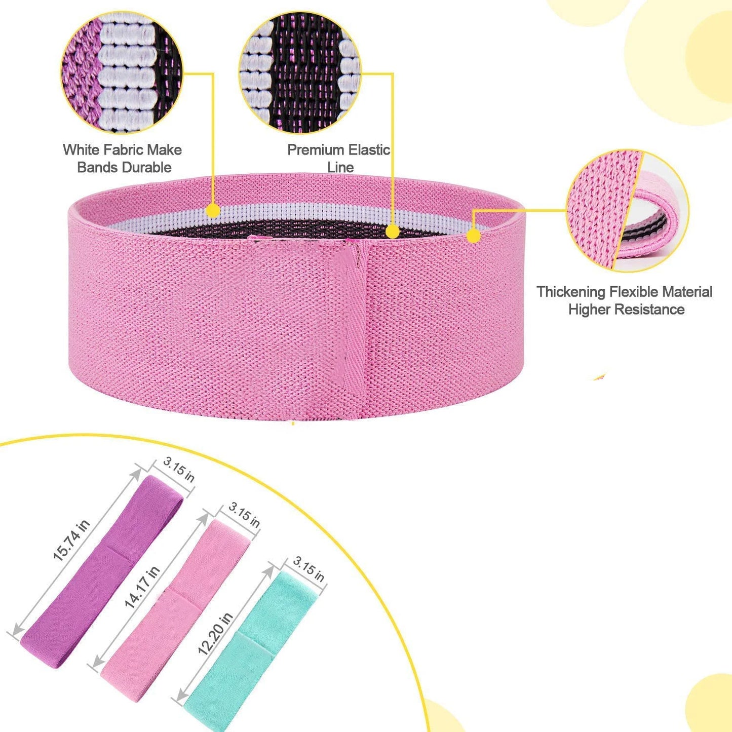 Elastic Fitness Resistance Bands (3PCs)