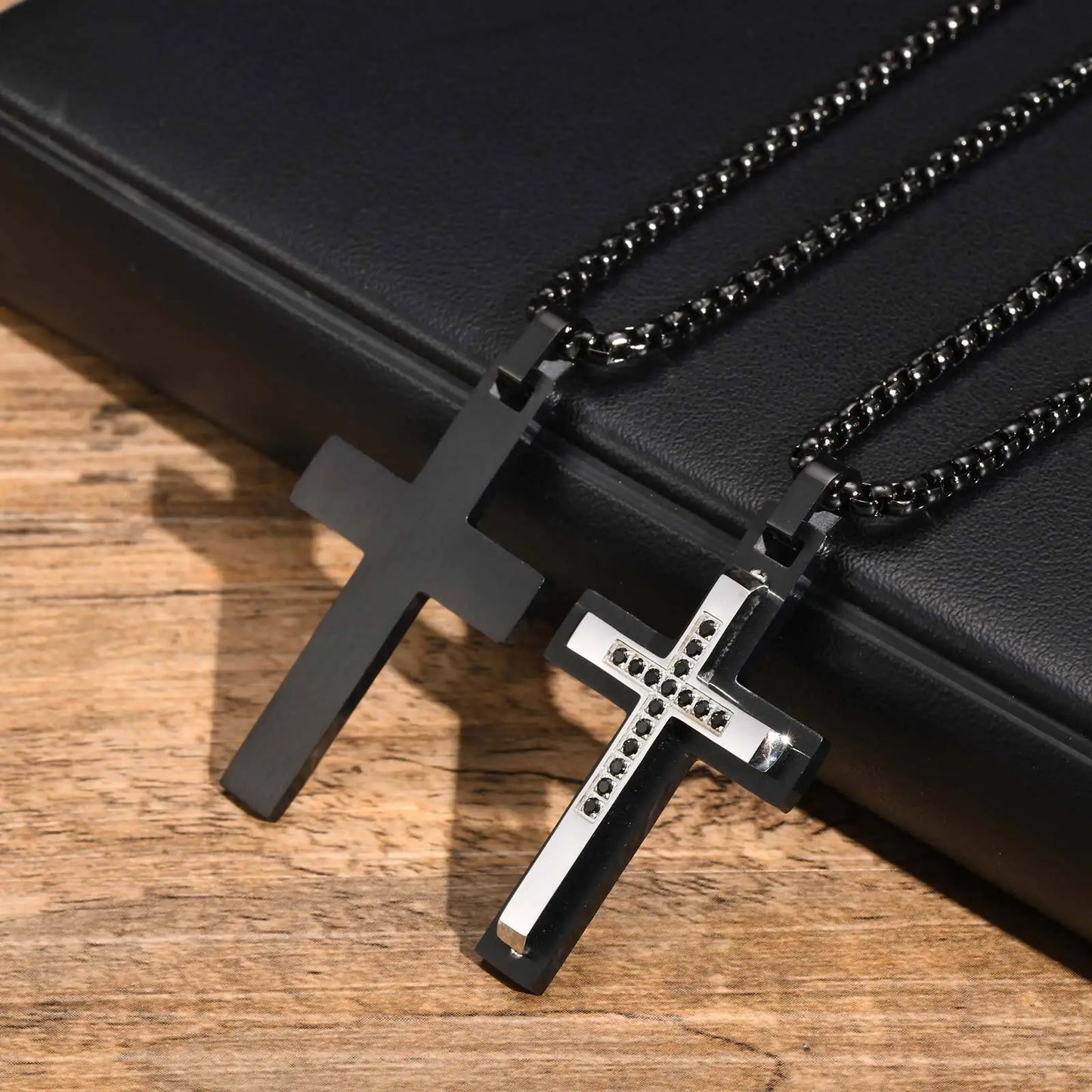 Double Layered Stainless Steel Pendant Necklace