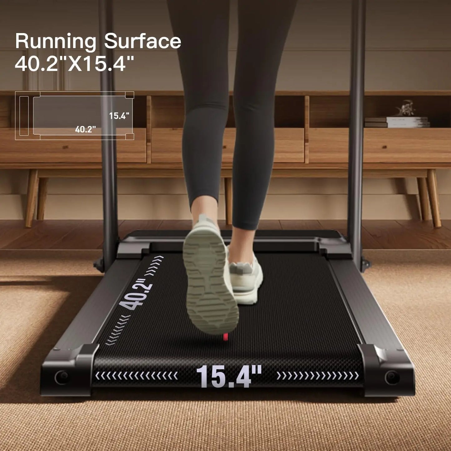 Foldable Home Treadmill with Pulse Sensors