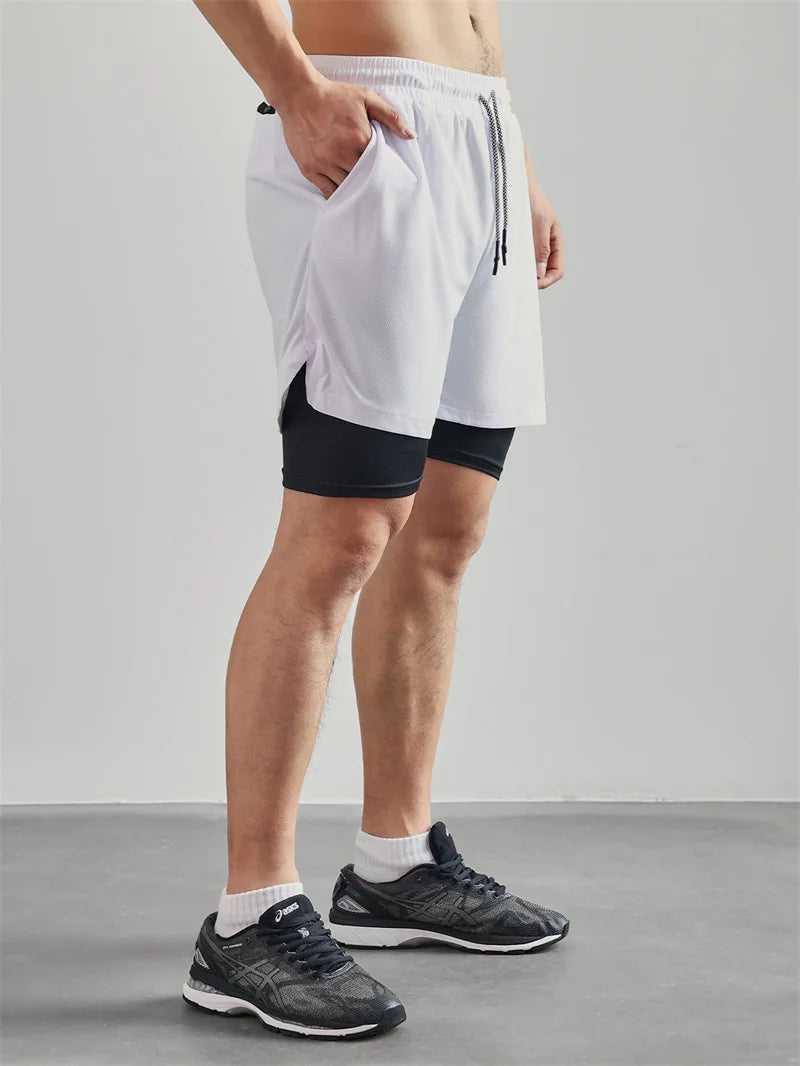 2-in-1 Men's Performance Angel Cross Shorts (Bible Printed)