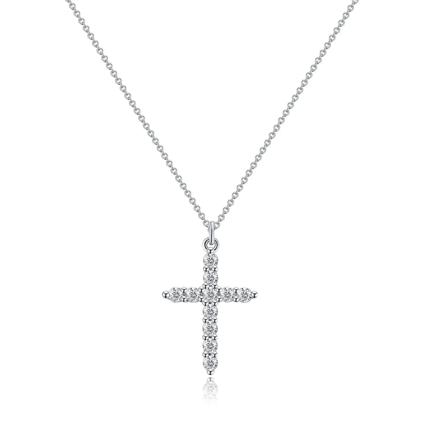 14K Gold Plated Zirconia Cross Necklace