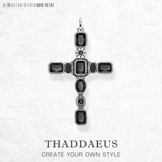 Black Stone Cross Pendant