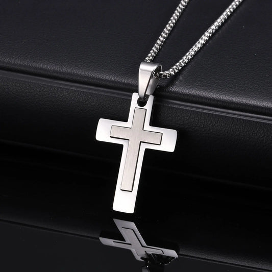 Stainless Steel Cross Pendant Necklace