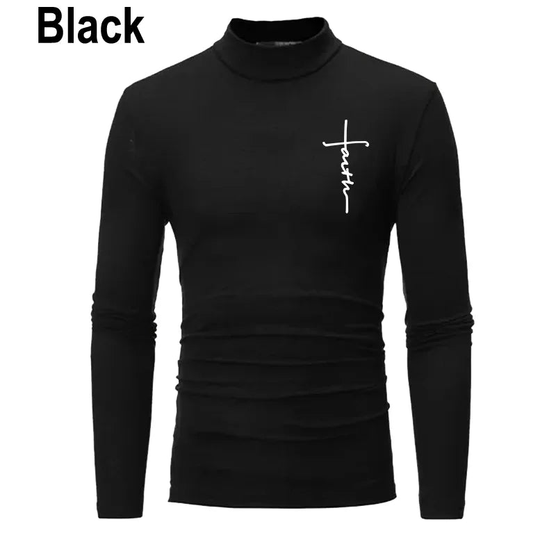 Long-Sleeved Compression High-Neck 'FAITH' Tee