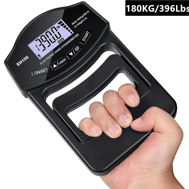 Electronic Grip Strength Trainer - Digital Tracker + Adjustable Resistance (396Lbs/180Kg)